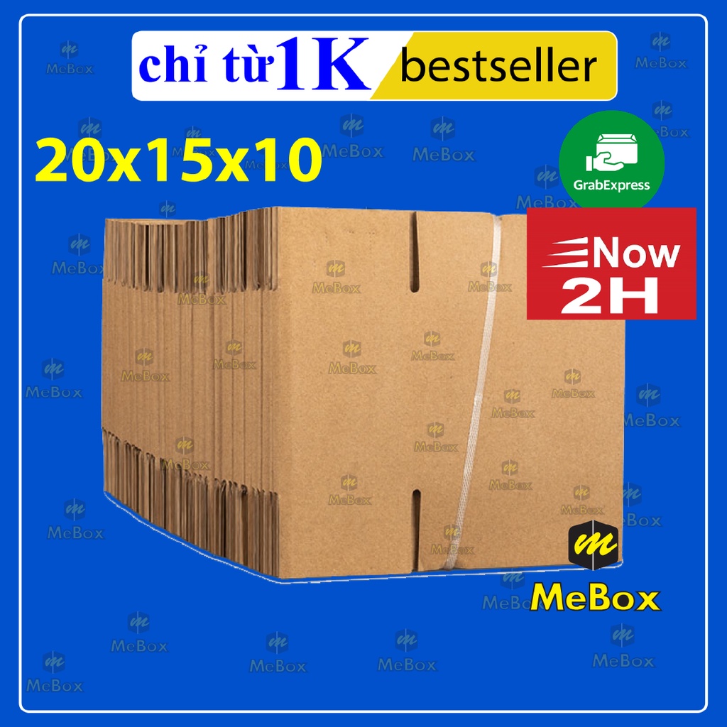 hộp giấy gói hàng 20x15x10 bộ 100 thùng carton