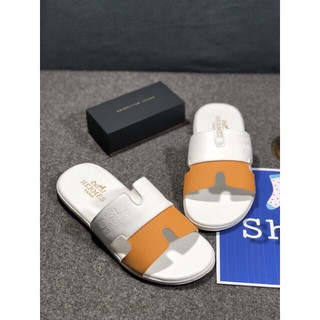 Dép nam chữ H quai ngang màu siêu đẹp Trắng Cam new 2020 AP43