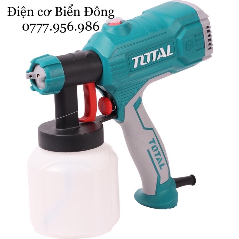 Máy phun sơn FREESHIP Máy phun sơn Total TT3506 - 450W hoạt động bằng nguồn điện, là dụng cụ để sơn vật liệu..