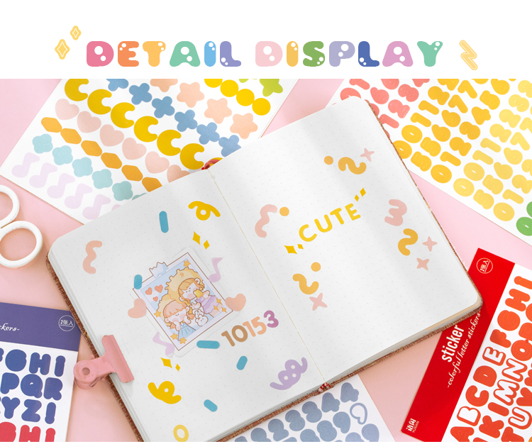 Set 2 tờ nhãn dán trang trí cho sổ tay/ nhật ký dễ thương