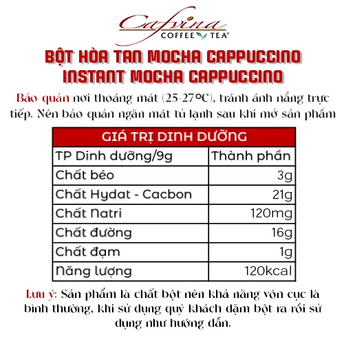 Bột Cà Phê Mocha Cappuccino Quốc Việt 566g Cà Phê Nguyên Chất - Instant Mocha Cappuccino - Hộp thiếc