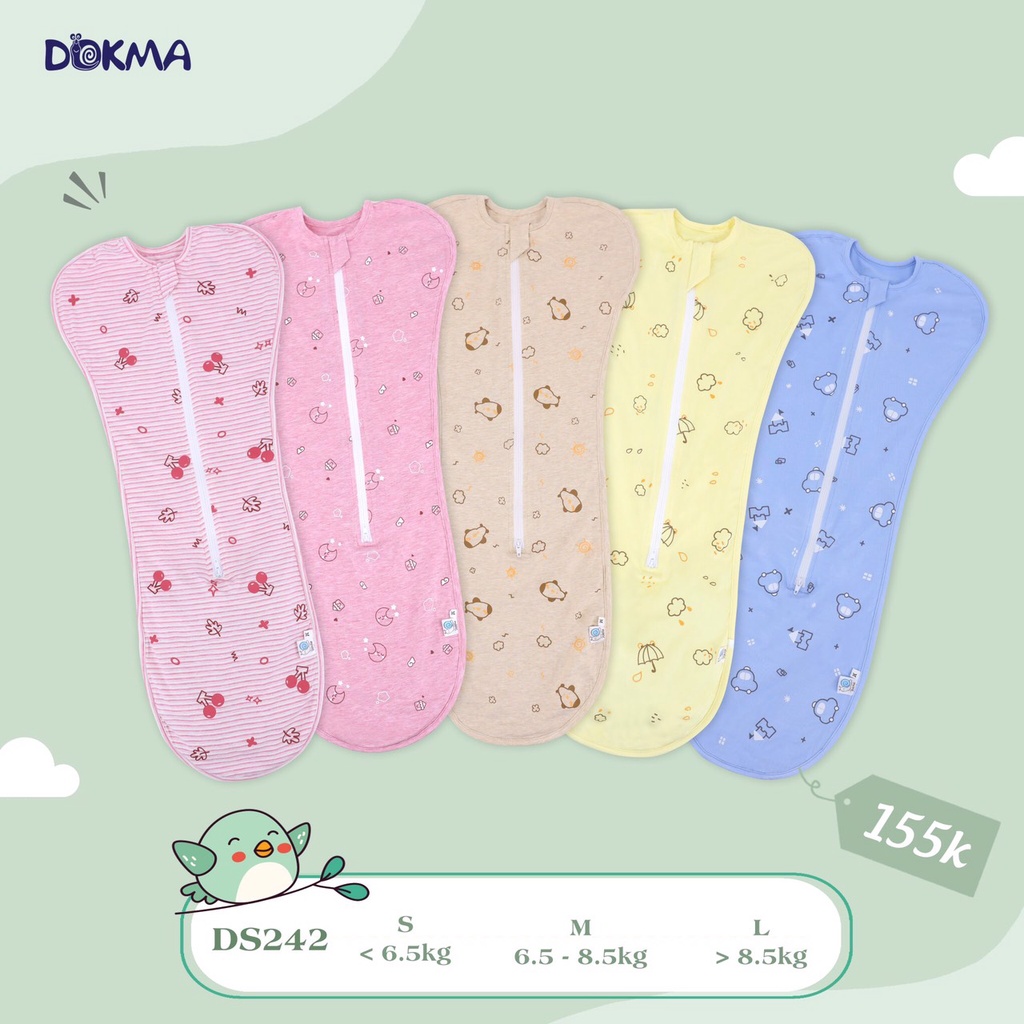 Nhộng chũn quấn chũn cho bé hỗ trợ giấc ngủ sơ sinh Dokma Bamboo - kENG YAME mềm mại giúp bé ngủ ngon