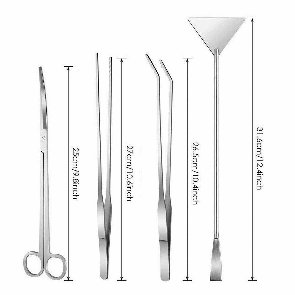 Set 4 Nhíp Gắp Làm Sạch Bể Cá Bằng Thép Không Gỉ