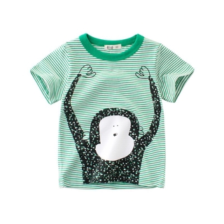 Áo thun bé trai EROKIDS áo thun tay ngắn cho bé in hình khỉ con chất cotton hàng xuất Âu Mỹ