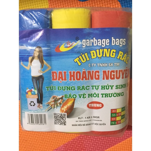 Túi đựng rác Đại hoàng nguyên.1ký 3cuộn