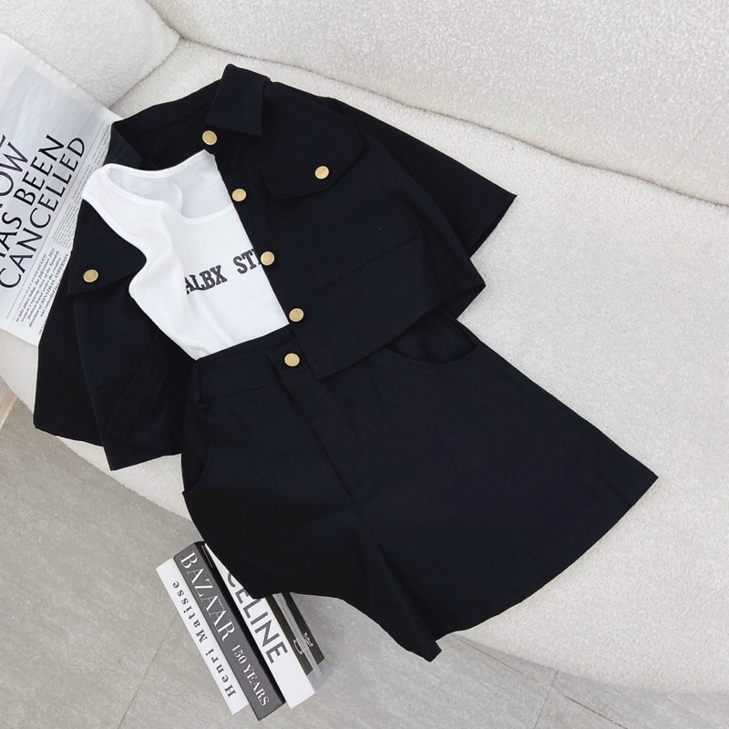 SET KAKI 3 MÓN ÁO ALBX + SHORT 2M