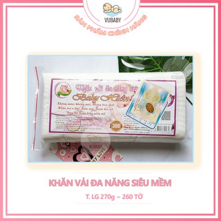 KHĂN VẢI KHÔ ĐA NĂNG SIÊU MỀM bao bì chữ 300 Baby Hiền Trang 270g. Giấy khô đa năng cho bé - VUBABY