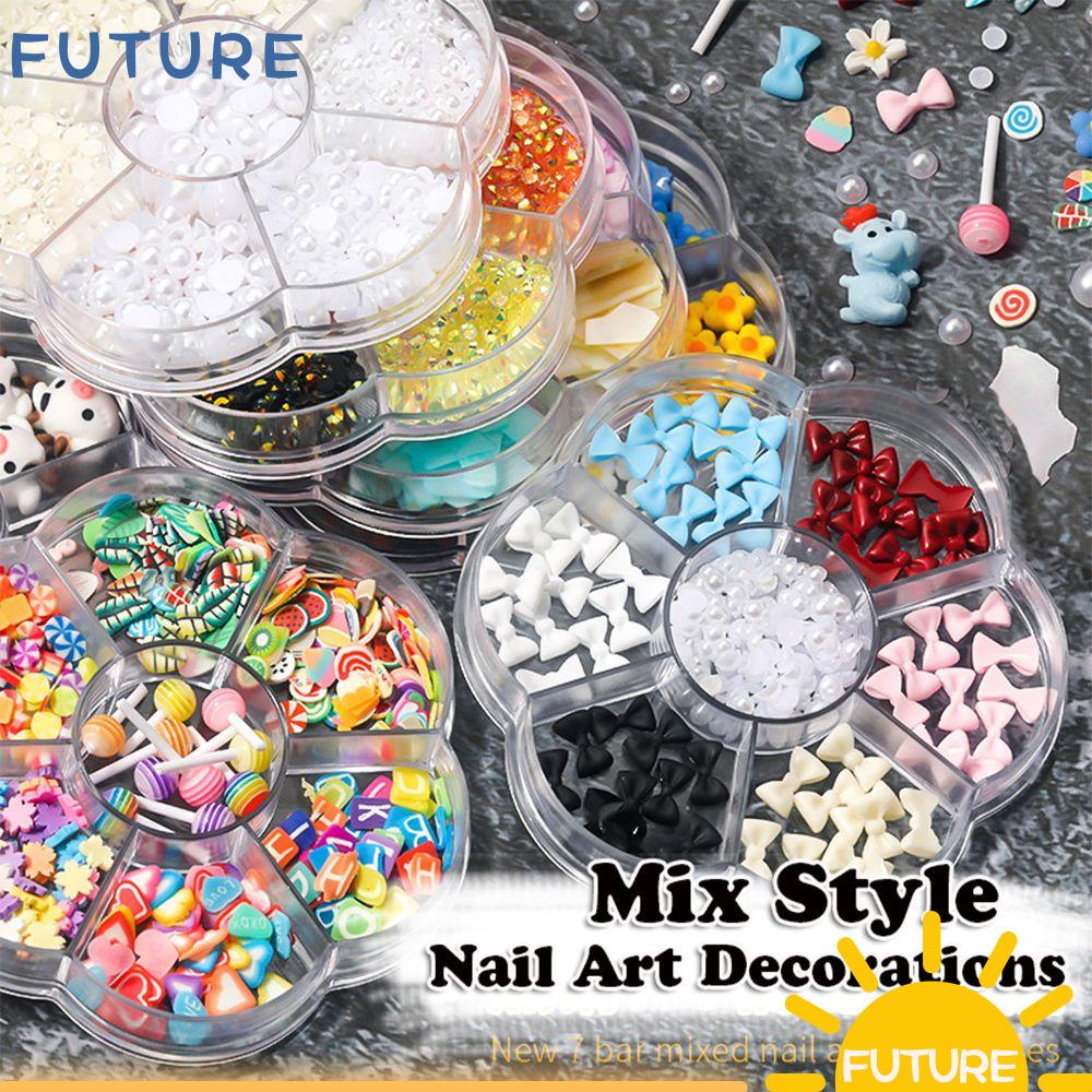 Hạt Hình Hoạt Hình Nhiều Màu Sắc Dùng Trang Trí Móng Tay Nghệ Thuật|Phụ Kiện Ngọc Trai 3D Hình Kẹo Mút Dễ Thương Xinh Xắn