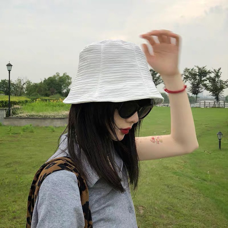 Mũ bucket chất liệu vải nhún thời trang phong cách