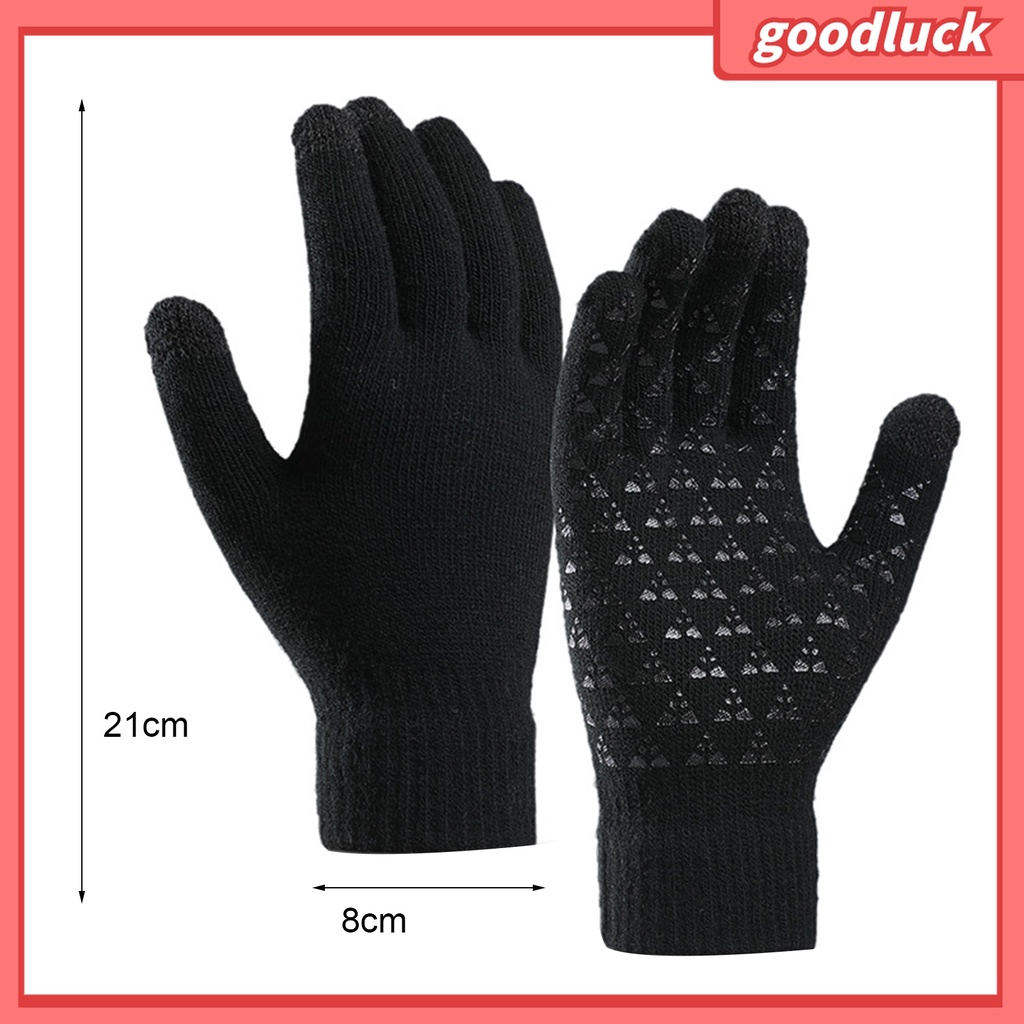 1 Đôi Găng Tay Mùa Đông Bằng Sợi Spandex Acrylic Siêu Ấm Chống Trượt Có Thể Chạm Màn Hình Cảm Ứng Dành Cho