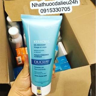 Sữa rửa mặt Ducray Keracnyl gel 200ml cho da nhờn mụn