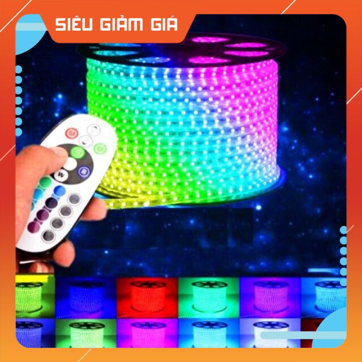 LED Cuộn 220V 100m 2835 2 Hàng-6 màu đuổi,Led 220v,Led Cuộn 100m