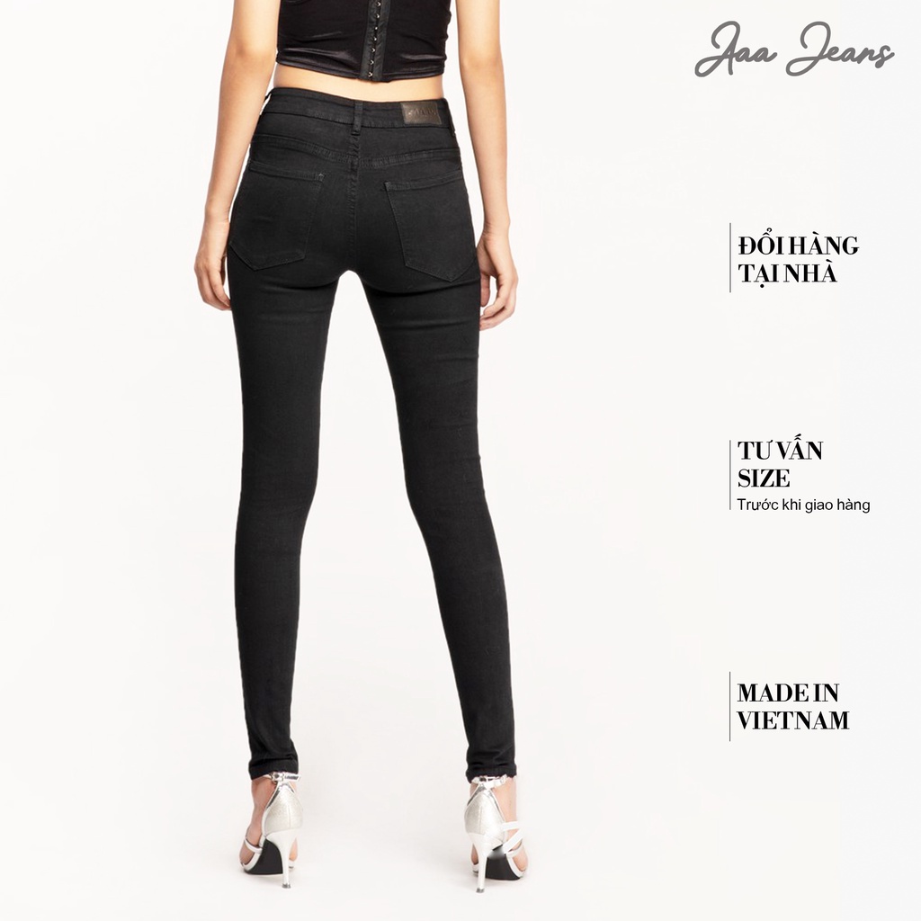 Quần Jean Đen Nữ Lưng Cao Skinny AAA JEANS