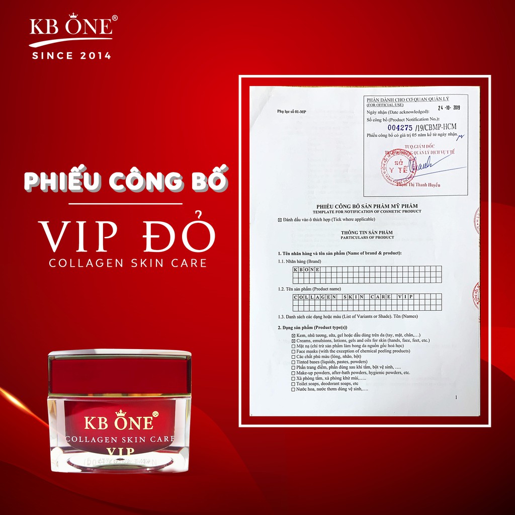 Kem Dưỡng Da, Dưỡng Trắng Face Vip Đỏ KB One