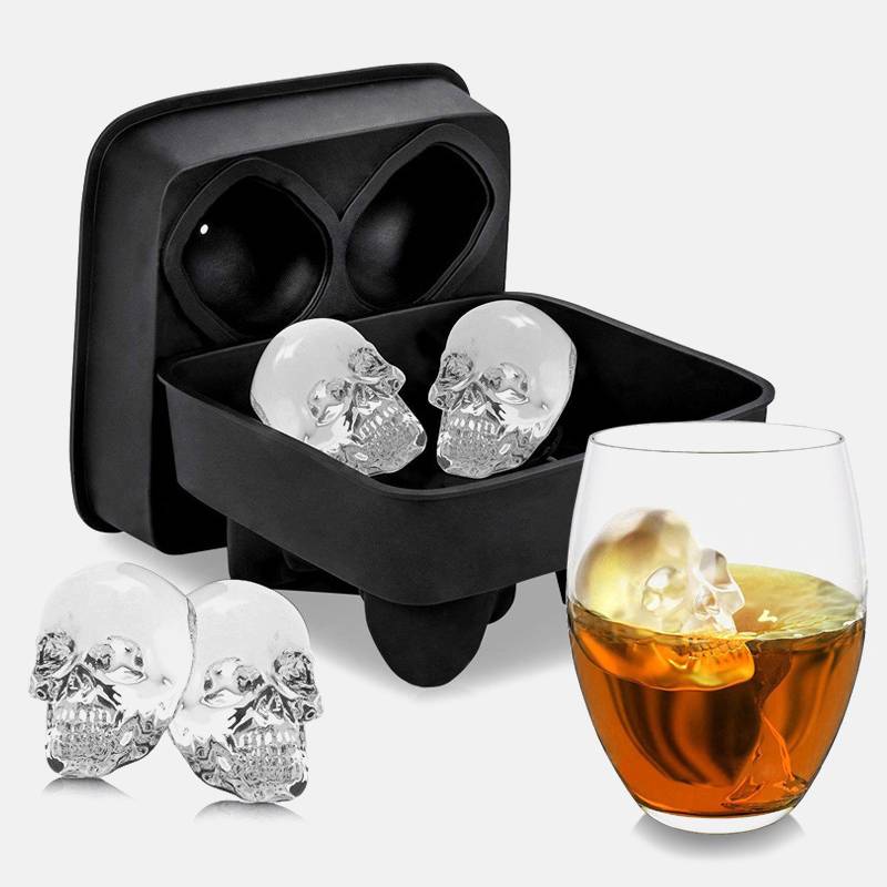 3D Skull Skull Silicone Khuôn Ice Cube Maker Chocolate Khuôn Khay Kem Công cụ DIY Whisky Cocktail Ice Cube Bestseller
