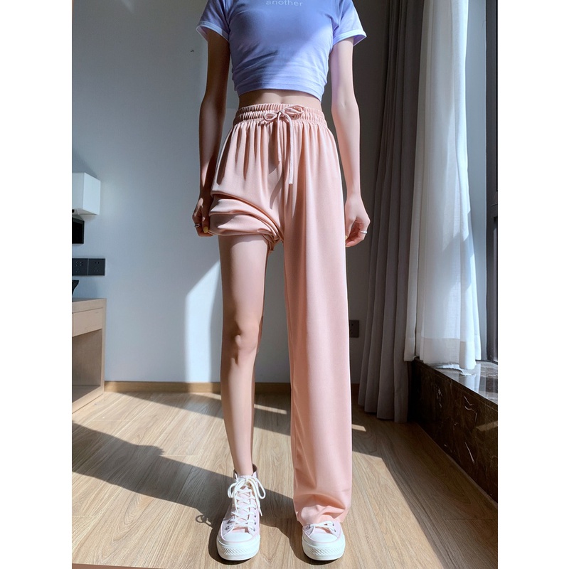 Quần nữ ZHELIHANGFEI dáng dài ống rộng cạp cao thời trang mùa hè