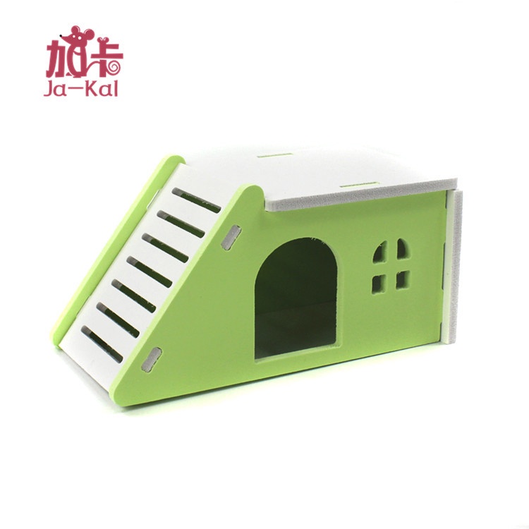Nhà Gỗ Cho Chuột Hamster Hai Tầng Nhỏ Xinh