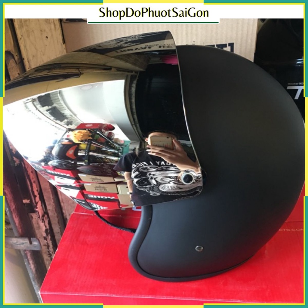 Kính flat thẳng gắn mũ 3/4 [ sản phẩm không bao kèm mũ ]