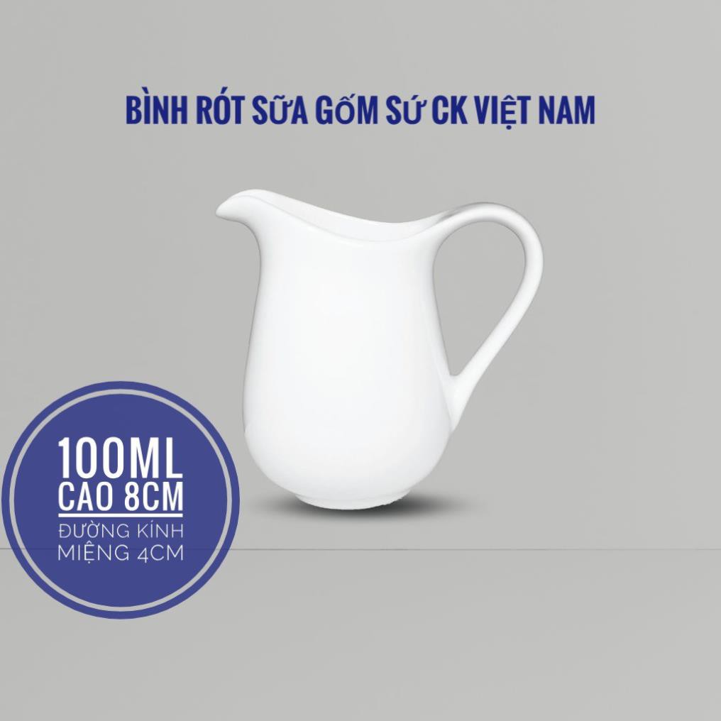 Cốc ly ca bình rót sữa, siro chuyên dụng dùng trong cà phê, tiệc trà bằng sứ đẹp cao cấp giá rẻ