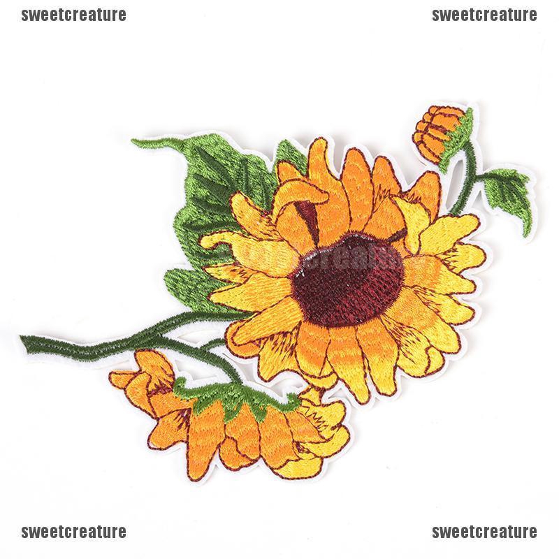 Sticker Ủi Thêu Hình Hoa Hướng Dương Xinh Xắn