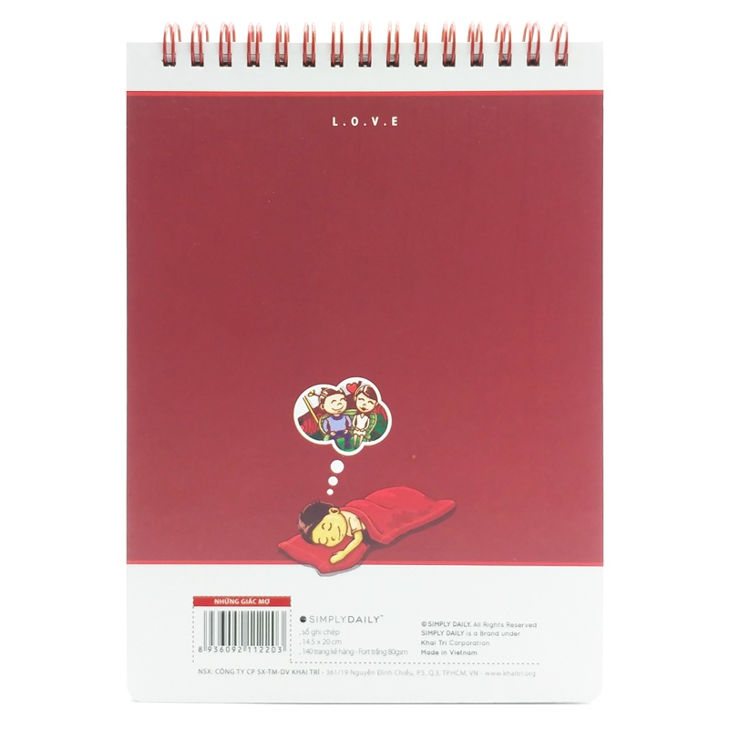 Sổ Lò Xo Kẻ Ngang Những Giấc Mơ 140 Trang 80gsm Size L Khai Trí Stationery - Love