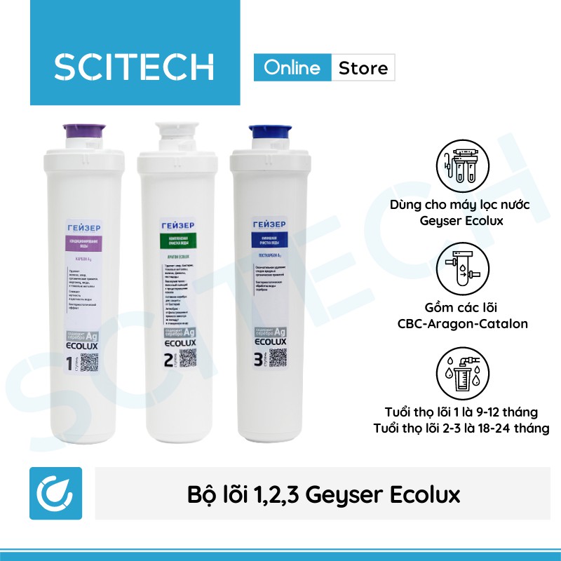 Máy lọc nước Nano Geyser Ecolux kèm vỏ gỗ - Nhập khẩu Nga, bảo hành chính hãng 3 năm