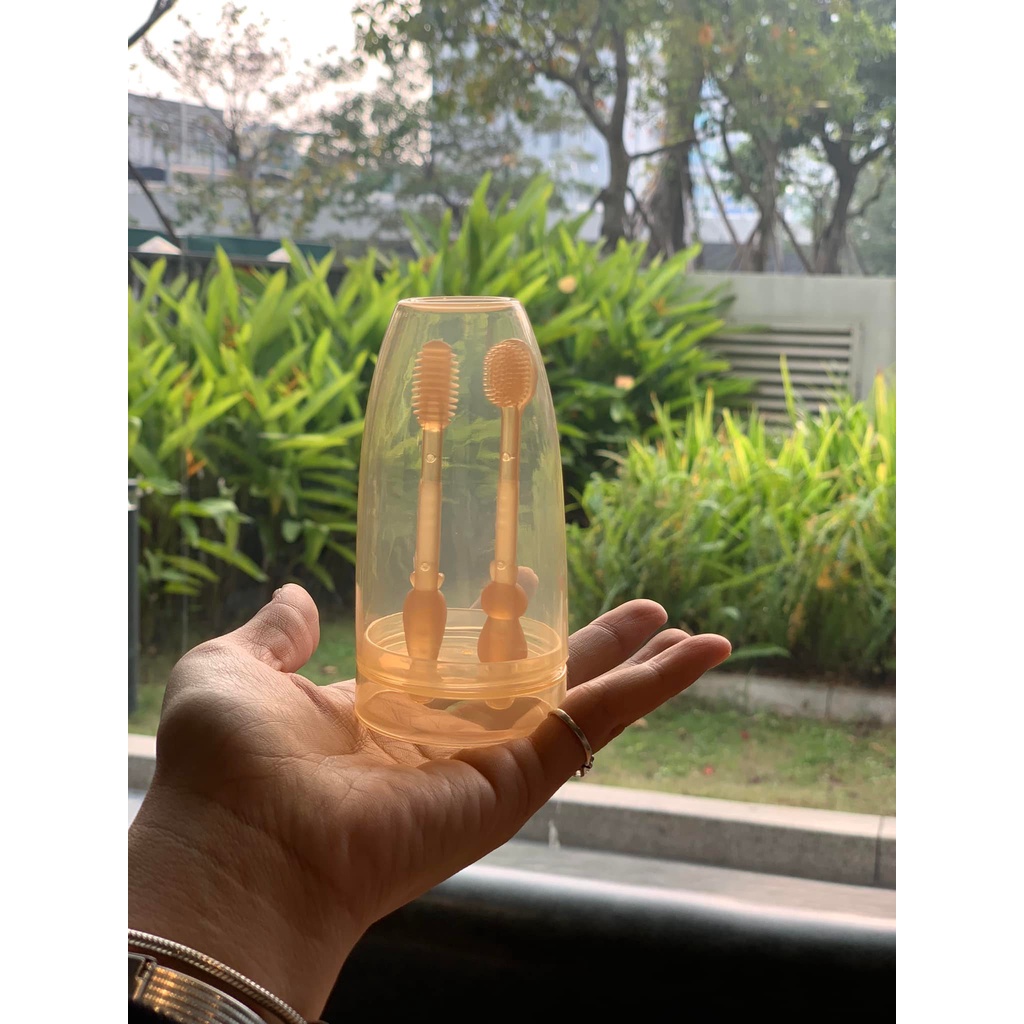 Set Rơ Lưỡi + Bàn Chải Silicon Cho Bé 0-18 THÁNG