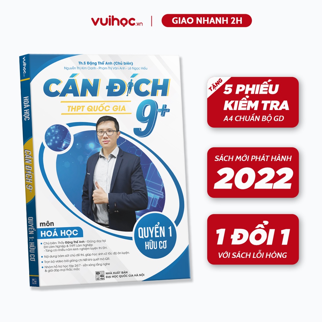 Bộ 2 Cuốn Sách Cán đích 9+ Luyện Thi THPT QG 2023 Môn Hóa Hữu Cơ+ Vô Cơ Vuihoc.vn