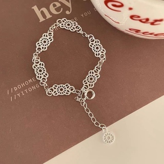 [Mã SKAMLTSM9 giảm 10% đơn 99K] Vòng tay bạc 925 xích charm chữ nhật treo của nữ - Made Twinkle Silver