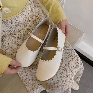 Giày Búp Bê Mũi Tròn Phong Cách Hàn Quốc Xinh Xắn Cho Nữ
