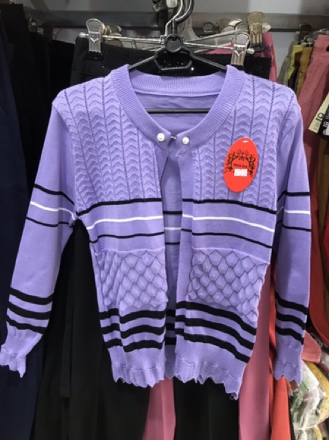 Áo khoác thun len giao mẫu sọc ngẫu nhiên