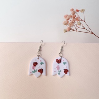 Khuyên tai đất sét handmade ( polymer clay earring) xinh xắn nữ tính vintage độc đáo, quà tặng đặc biệt