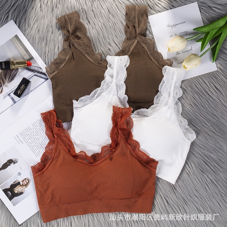 Áo Bra Bralete Ren Nữ LUHAZO 2 Dây Cao Cấp Có Đệm Mút Dáng Crotop sexy siêu quyến rũ co giãn  tôn Vòng 1 DK7T201