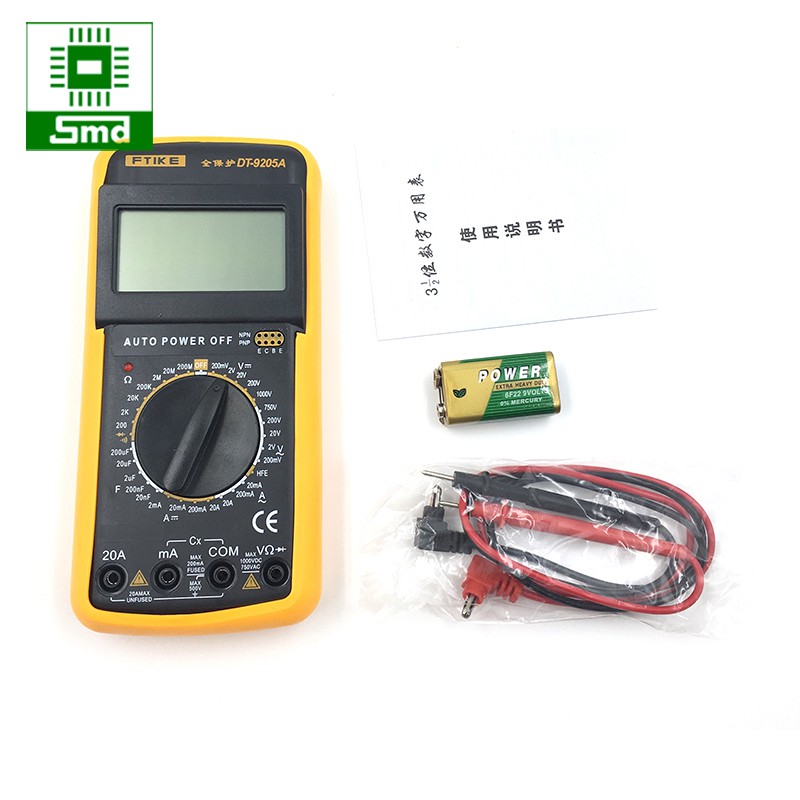 Đồng hồ vạn năng chính hãng FTIKE 9205A/ DT9205 đo dòng, tụ, trở (đã bao gồm pin)