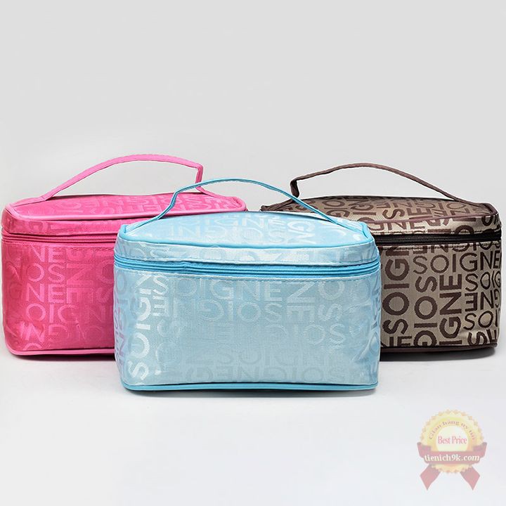 Túi đựng đồ trang điểm makeup Soigne ngăn rộng để mỹ phẩm cá nhân Vải OXFORD chống thấm nước du lịch