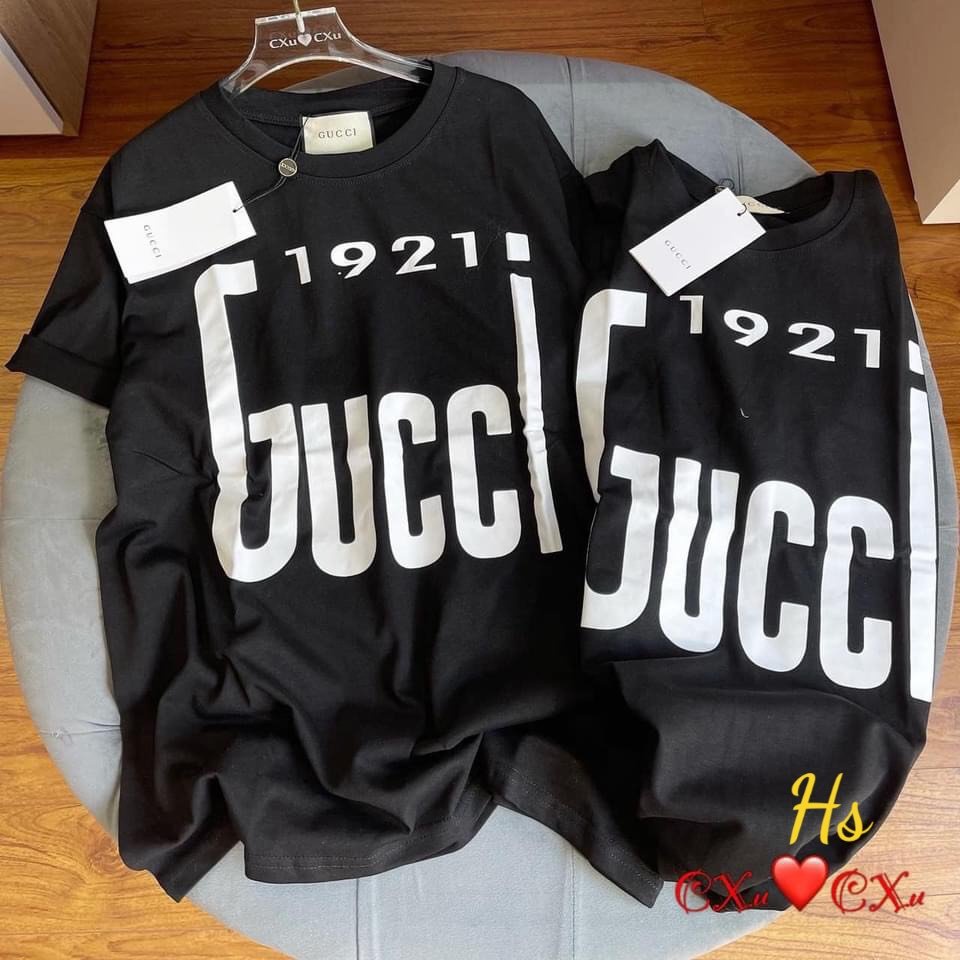 Áo Phông Tay Lỡ  Guccii 1921 Unisex Form Rộng ,Áo Phông Nam Nữ Màu Đen , trắng Co Giãn 4 Chiều