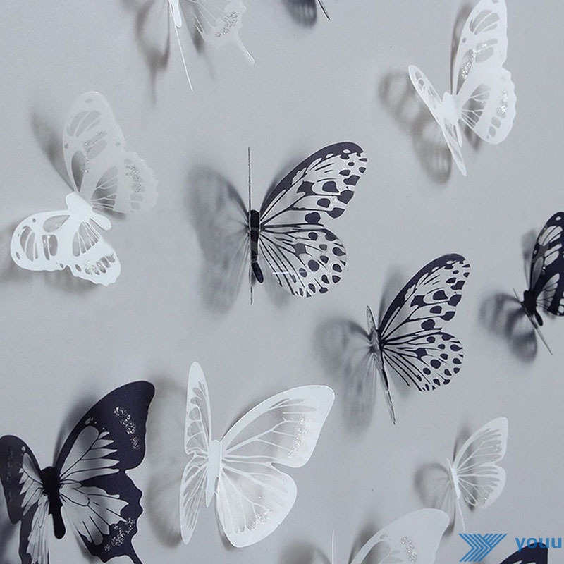 Set 18 Decal Bươm Bướm 3D Dán Tường Trang Trí