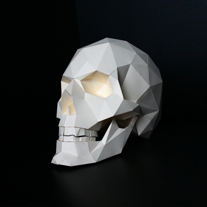 Bộ kit mô hình giấy 3D tượng đầu lâu tỷ lệ chuẩn tập vẽ hình họa, điêu khắc, hội họa, trang trí nhà cửa, góc làm việc