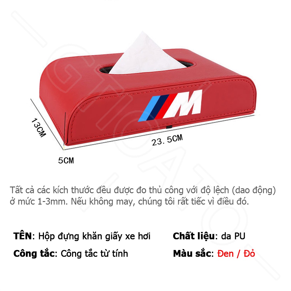 GTIOATO Cho Bmw M Hộp Đựng Khăn Giấy Ô Tô HộP ĐựNg GiấY ĂN TrêN Ô Tô HộP ĐựNg GiấY TrêN Xe Ô Tô Hộp Khăn Giấy Ô Tô HộP ĐựNg Đồ TrêN Ô Tô Trang Trí NộI ThấT Ô Tô Cho BMW X4 E46 E90 F30 F10 1 X2 8 118I 320i M4 E60 218i X5