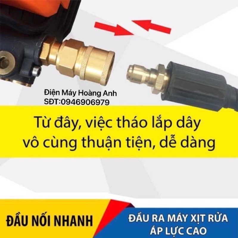 Bộ khớp nối nhanh cho máy xịt,rửa xe cho gia đình tiện dụng (Bộ Bi ren 22mm)