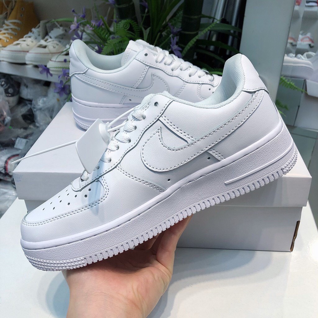 giày air force 1 nam nữ, af1 trắng kiểu dáng hót trend gót vuông da mịn phù hợp mọi lứa tuổi