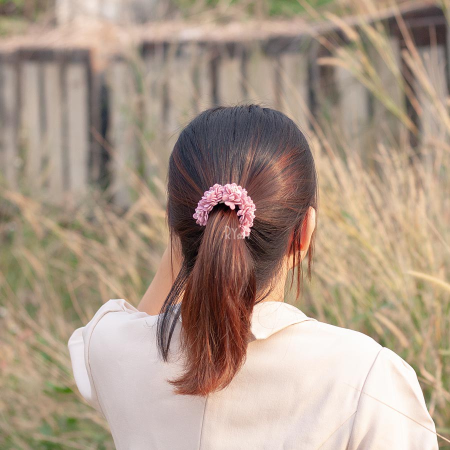Kẹp tóc quặp tròn hoa nhung RYA 713282