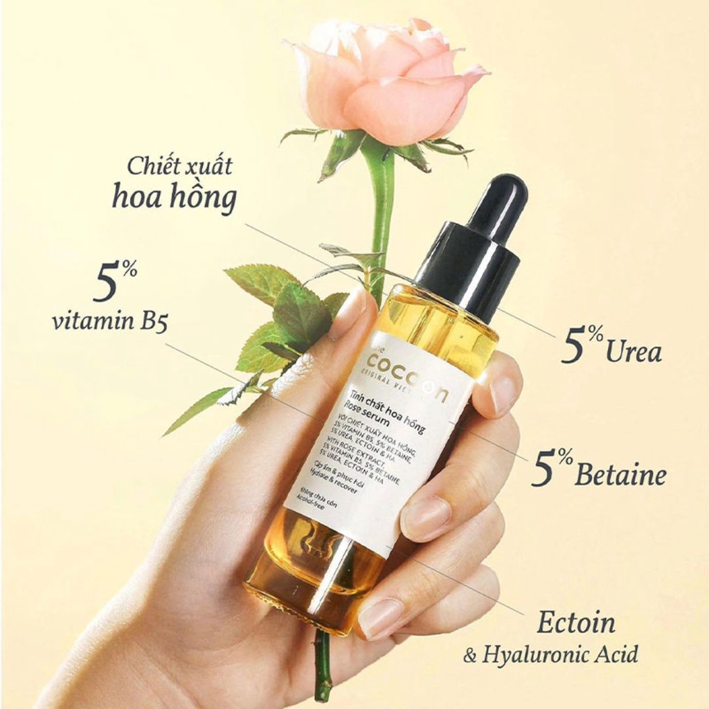 Tinh Chất Cocoon Cấp Nước & Cấp Ẩm Sâu Từ Hoa Hồng Rose Serum 30ml - Khongcoson