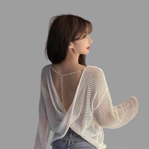 Áo lưới montoghi hở lưng đính ngọc siêu xinh