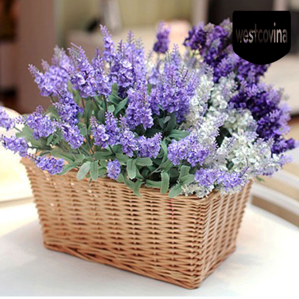 [Hot]☀ 1 Bó 10 Hoa Oải Hương Giả Bằng Lụa Để Trang Trí