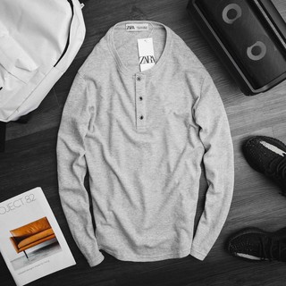 Áo dài tay cổ Henley