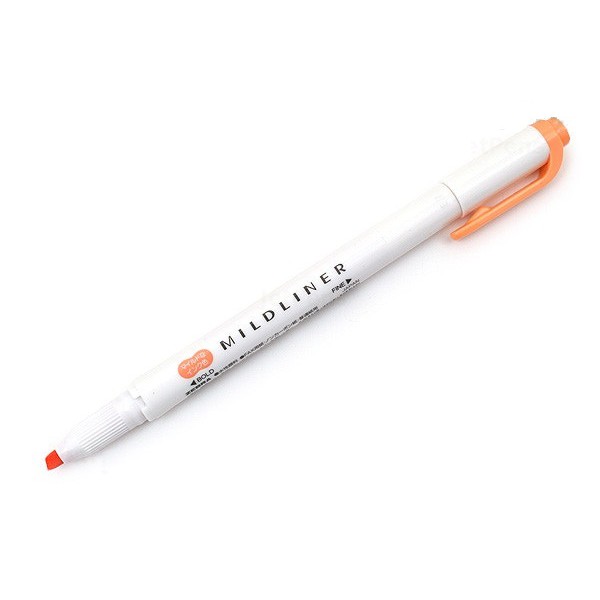 Bút đánh dấu hai đầu Zebra Mildliner Double-Sided Highlighter – Fine/Bold – Màu cam đào (Mild Apricot)