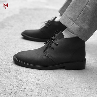 Giày boots nam cao cổ da bò sáp ngựa điên cao cấp MAD Chukka phong cách bụi bặm