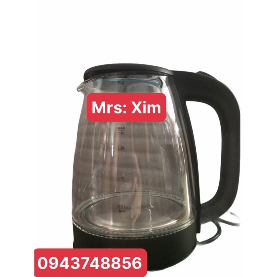 Ấm siêu tốc ấm đun nước thủy tinh 1.8 lít Thái Lan cao cấp