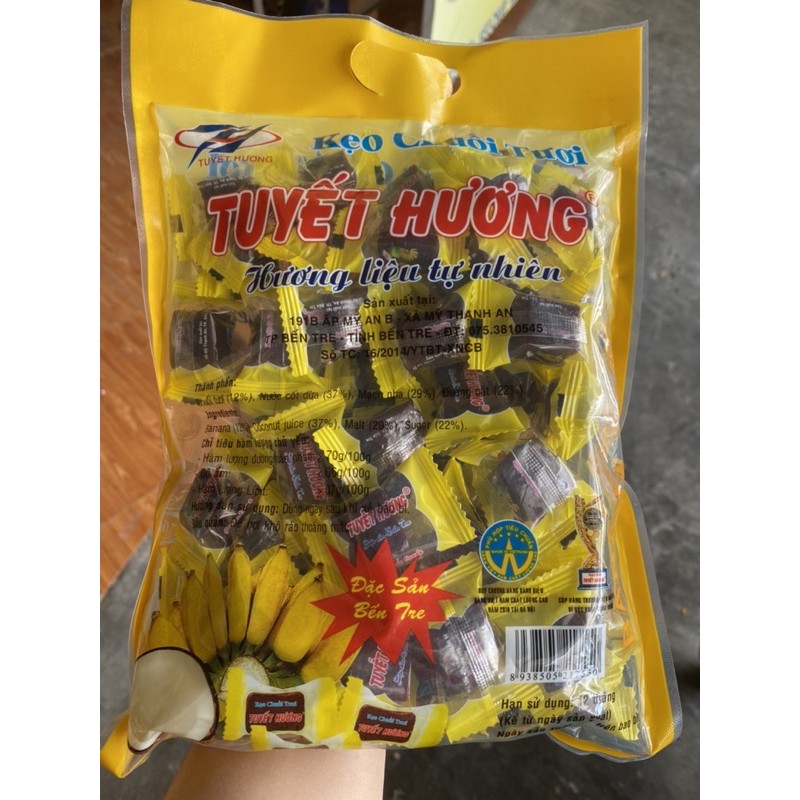 Kẹo chuối tươi nước cốt dừa Gói 500G (dẻo mềm thơm ngon)